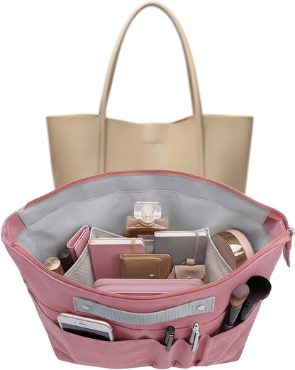 Purse Organizer Insert for Handbags,Tote Bag Organizer Insert with Zipper Bag,Premium Handbag Organizer Inside Liner for Women