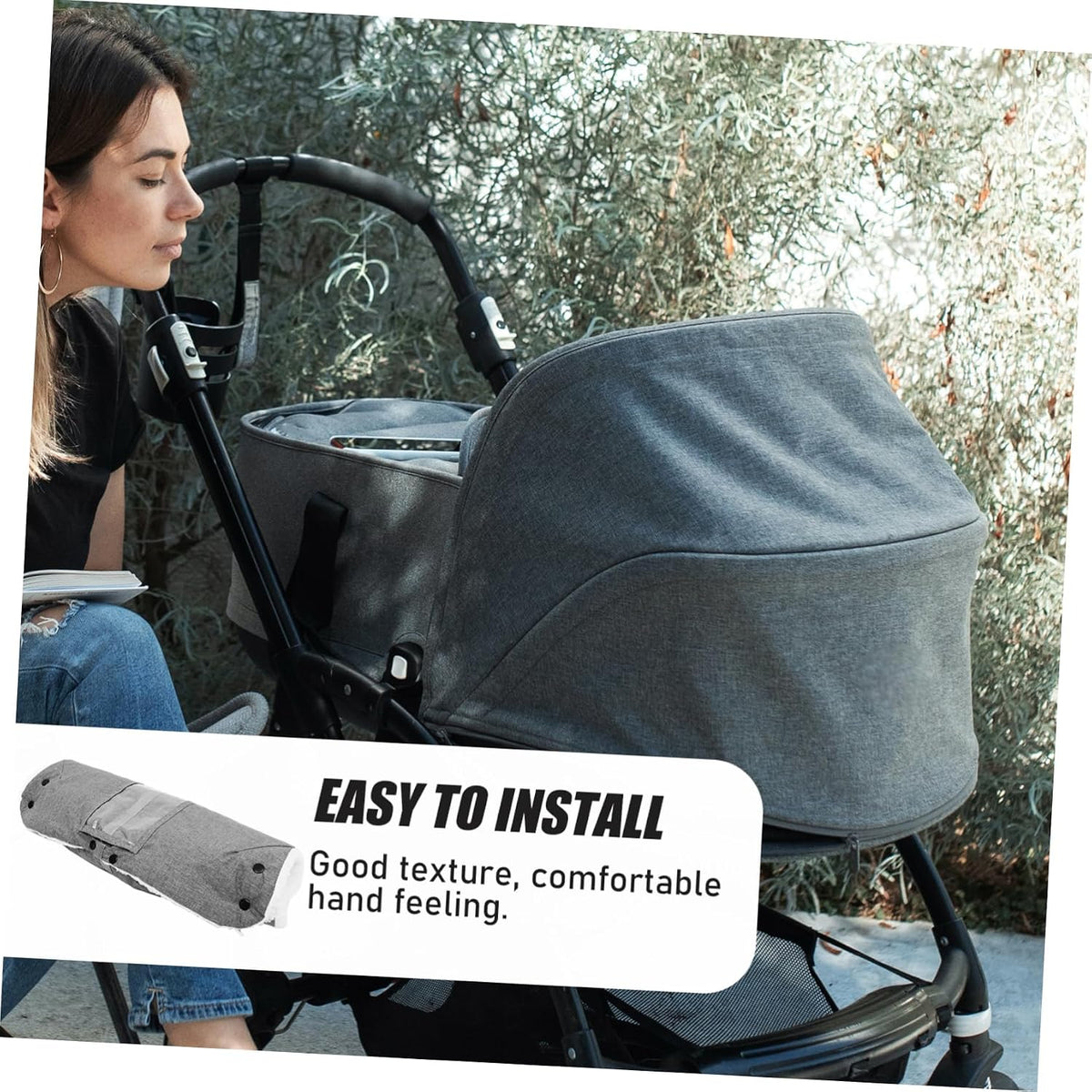 Winter Windproof Stroller Hand Insulated and Warm Pushchair Gloves for Cold Weather Detachable Design for Easy Attachment for Men and Women