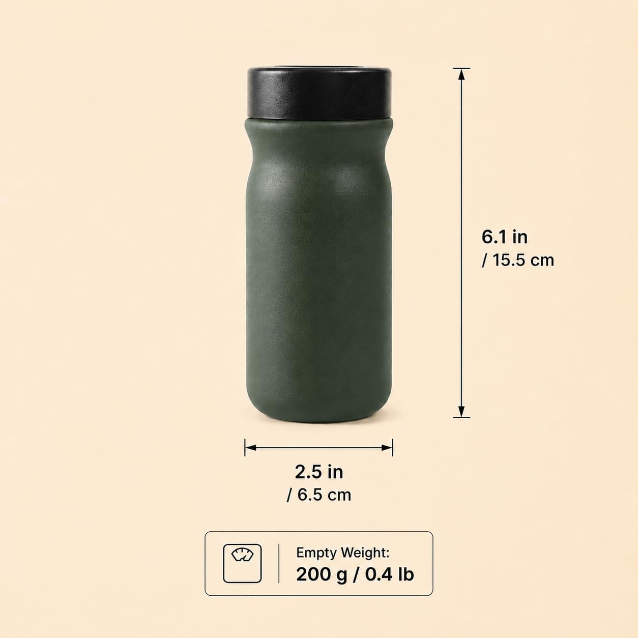 Small 11 oz Vacuum Insulated Stainless Steel Bottle – Leakproof Coffee Flask with 316 Interior, Compact for Tea & Water, Travel Mug for Commute