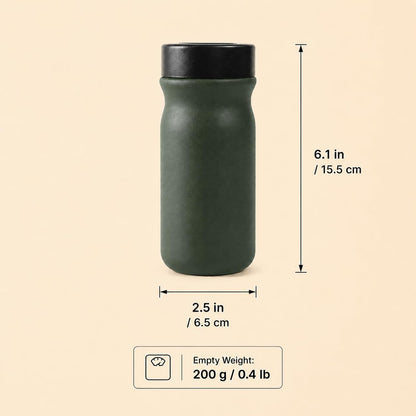 Small 11 oz Vacuum Insulated Stainless Steel Bottle – Leakproof Coffee Flask with 316 Interior, Compact for Tea & Water, Travel Mug for Commute