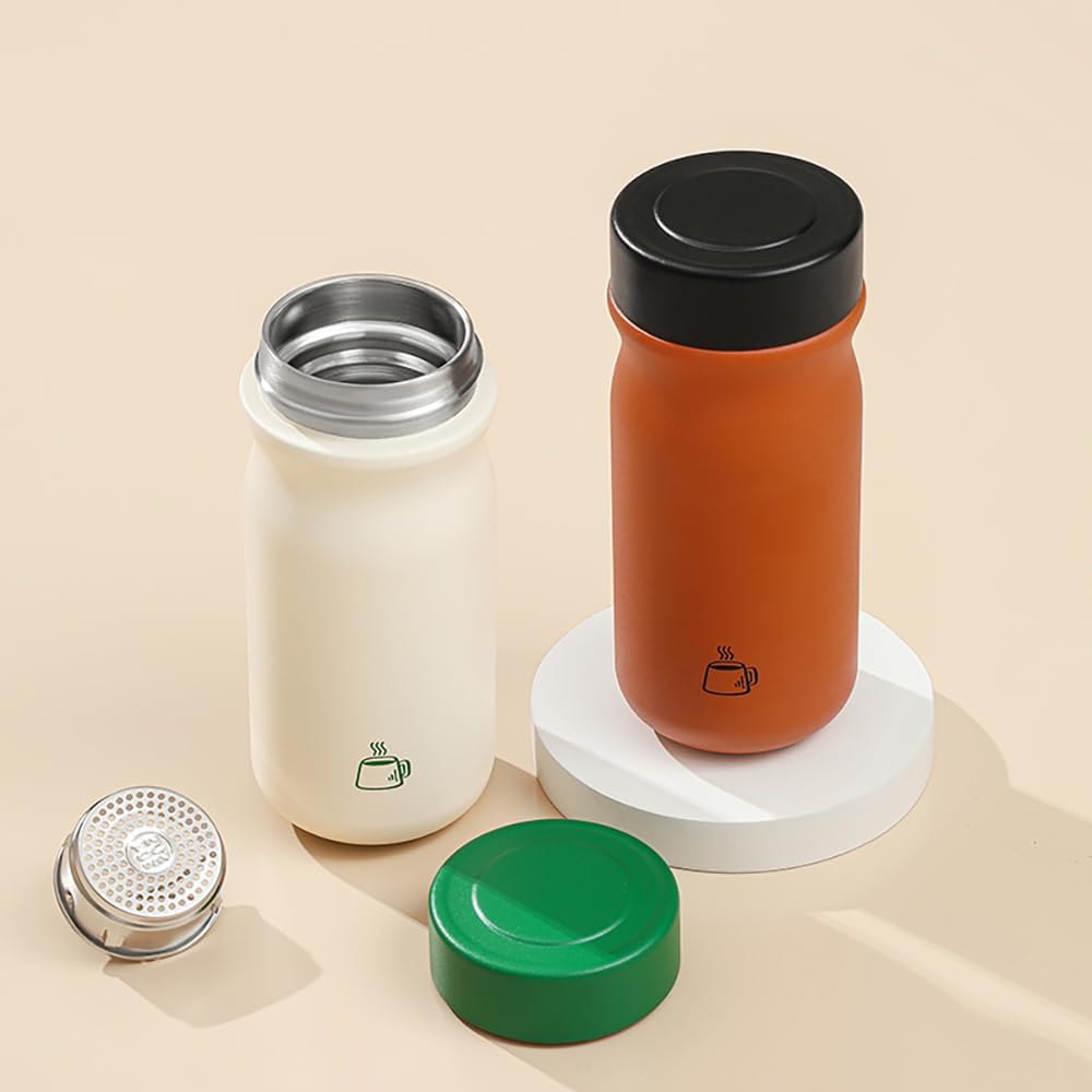 Small 11 oz Vacuum Insulated Stainless Steel Bottle – Leakproof Coffee Flask with 316 Interior, Compact for Tea & Water, Travel Mug for Commute