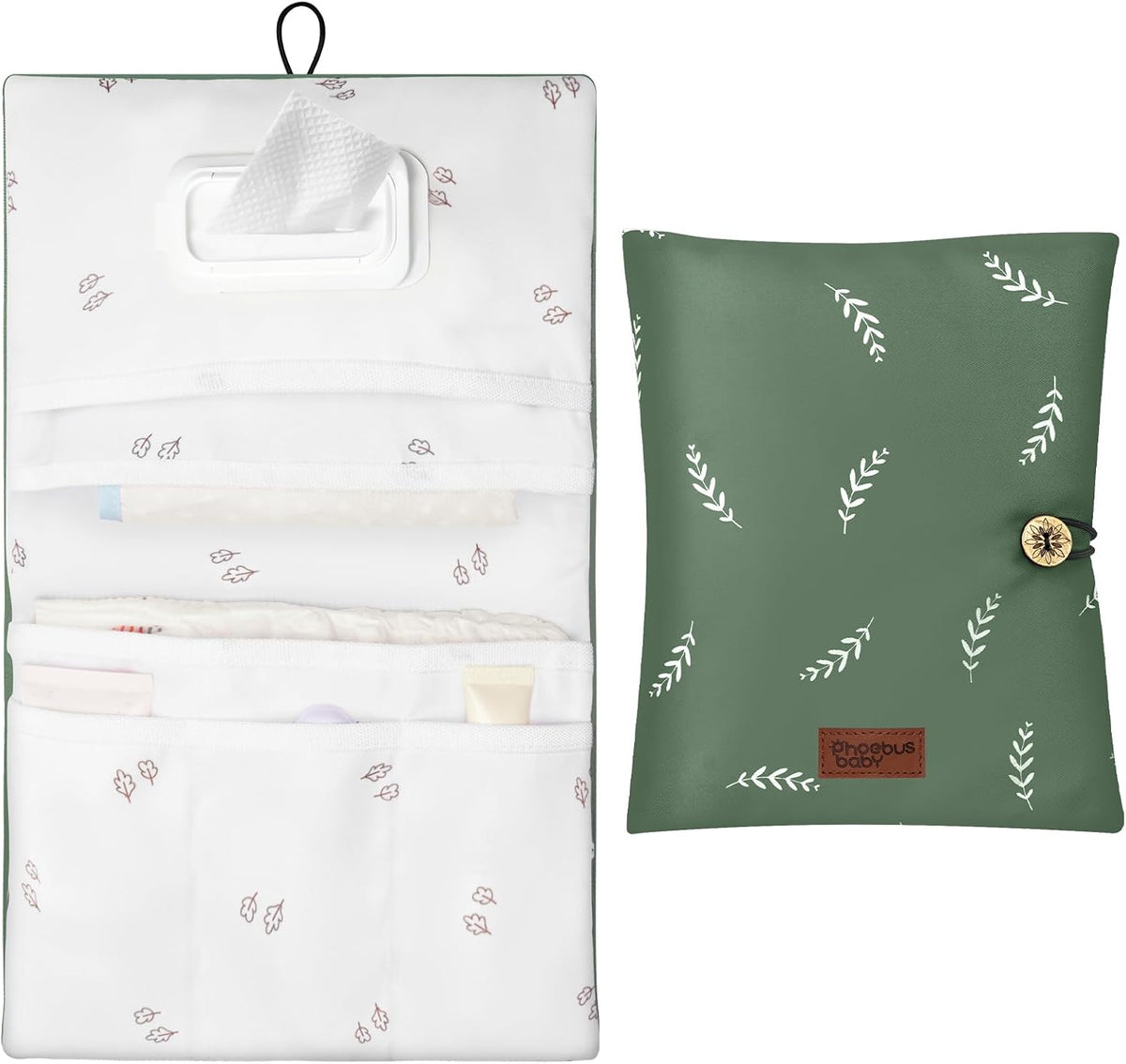 Baby Diaper Bag Organizer, Compact & Foldable Small Diaper and Wipes Pouch