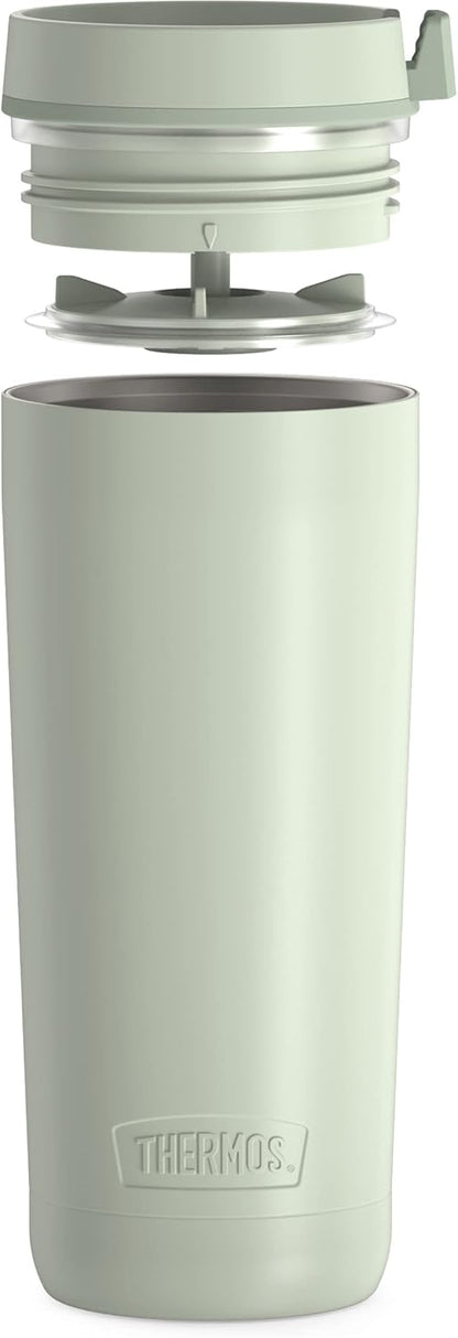 ALTA SERIES Stainless Steel Tumbler 18 Ounce, Matte Steel/Espresso Black