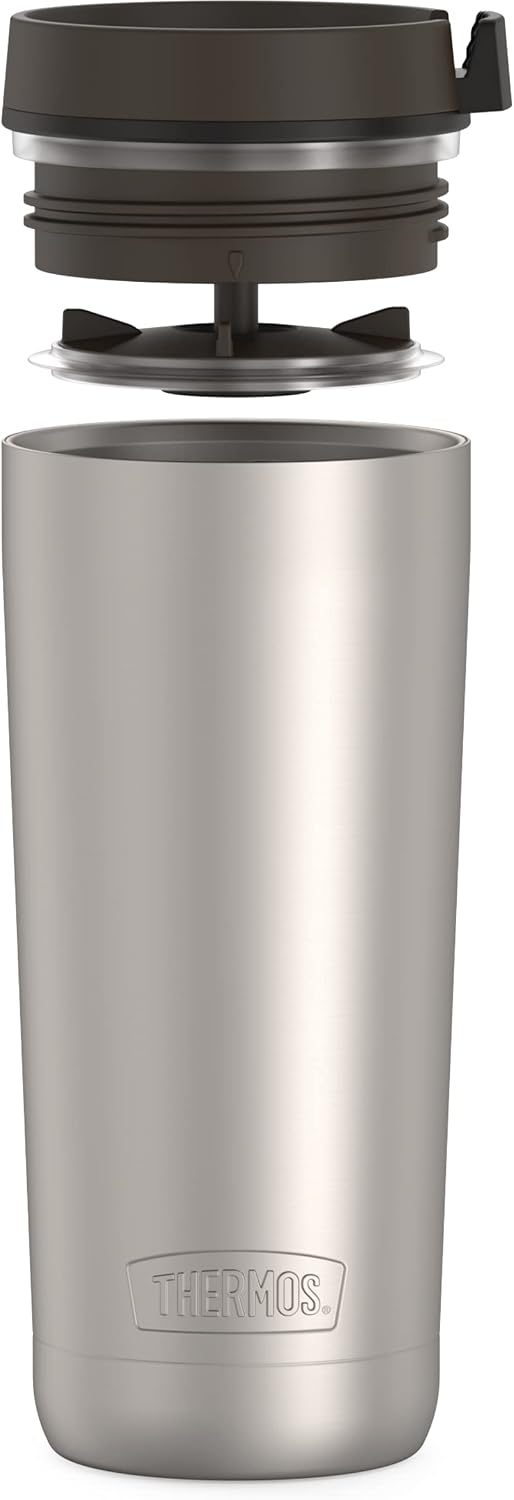 ALTA SERIES Stainless Steel Tumbler 18 Ounce, Matte Steel/Espresso Black