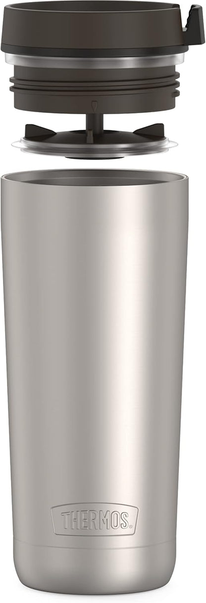 ALTA SERIES Stainless Steel Tumbler 18 Ounce, Matte Steel/Espresso Black