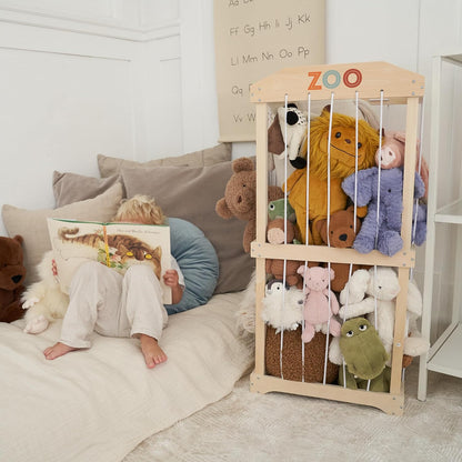 Wooden Stuffed Animal Storage for Kids - Large Toy Organizer & Holder