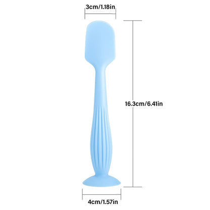 Soft Silicone Diaper Cream Spatula Portable Handheld Scraping Spoon with Suction Base for Gentle Baby