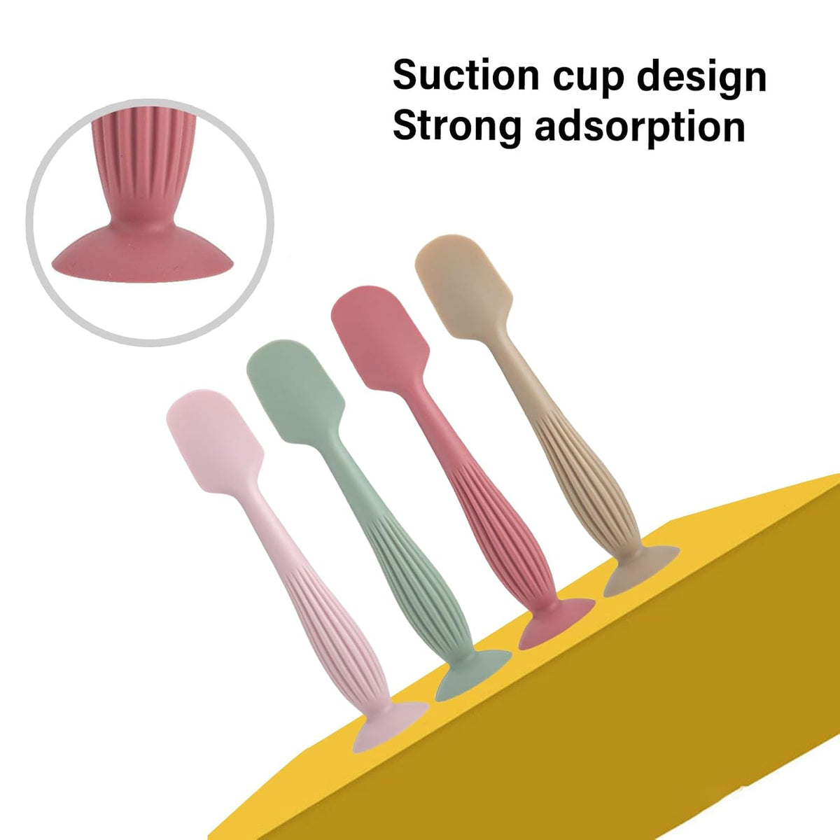 Soft Silicone Diaper Cream Spatula Portable Handheld Scraping Spoon with Suction Base for Gentle Baby