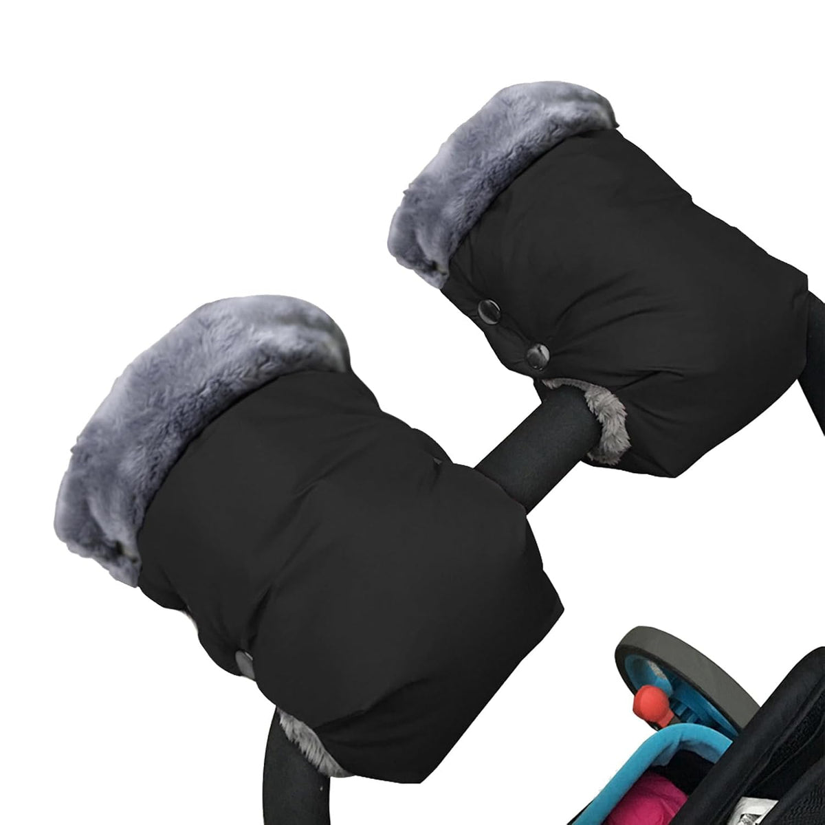 Baby Stroller Gloves, Thick Stroller Hand Muff Waterproof Mittens (Coffee)