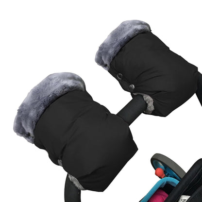 Baby Stroller Gloves, Thick Stroller Hand Muff Waterproof Mittens (Coffee)