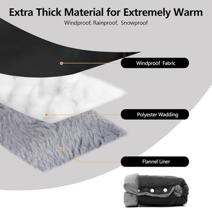 Baby Stroller Gloves, Thick Stroller Hand Muff Waterproof Mittens (Coffee)