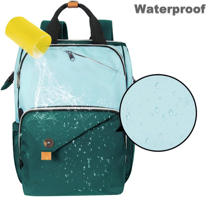 Diaper Bag Backpack,Large Capacity Travel Back Pack Maternity Baby Nappy Changing Bags, Double Compartments with Stroller Straps,Waterproof,Grey (US7340-G)