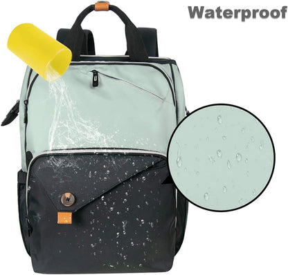 Diaper Bag Backpack,Large Capacity Travel Back Pack Maternity Baby Nappy Changing Bags, Double Compartments with Stroller Straps,Waterproof,Grey (US7340-G)