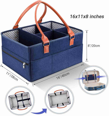 storagBaby Diaper Caddy Organizer, Large Portable Nappy Storage Basket removable 21×18×11 baby diaper caddy, large portable nappy storage basket personality detachable divider