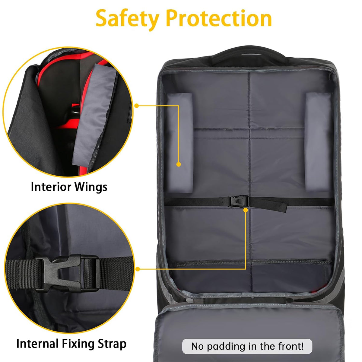 Padded Car Seat Travel Bag Backpack, Toddler Travel Essentials
