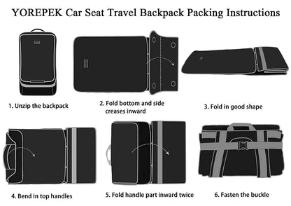 Padded Car Seat Travel Bag Backpack, Toddler Travel Essentials