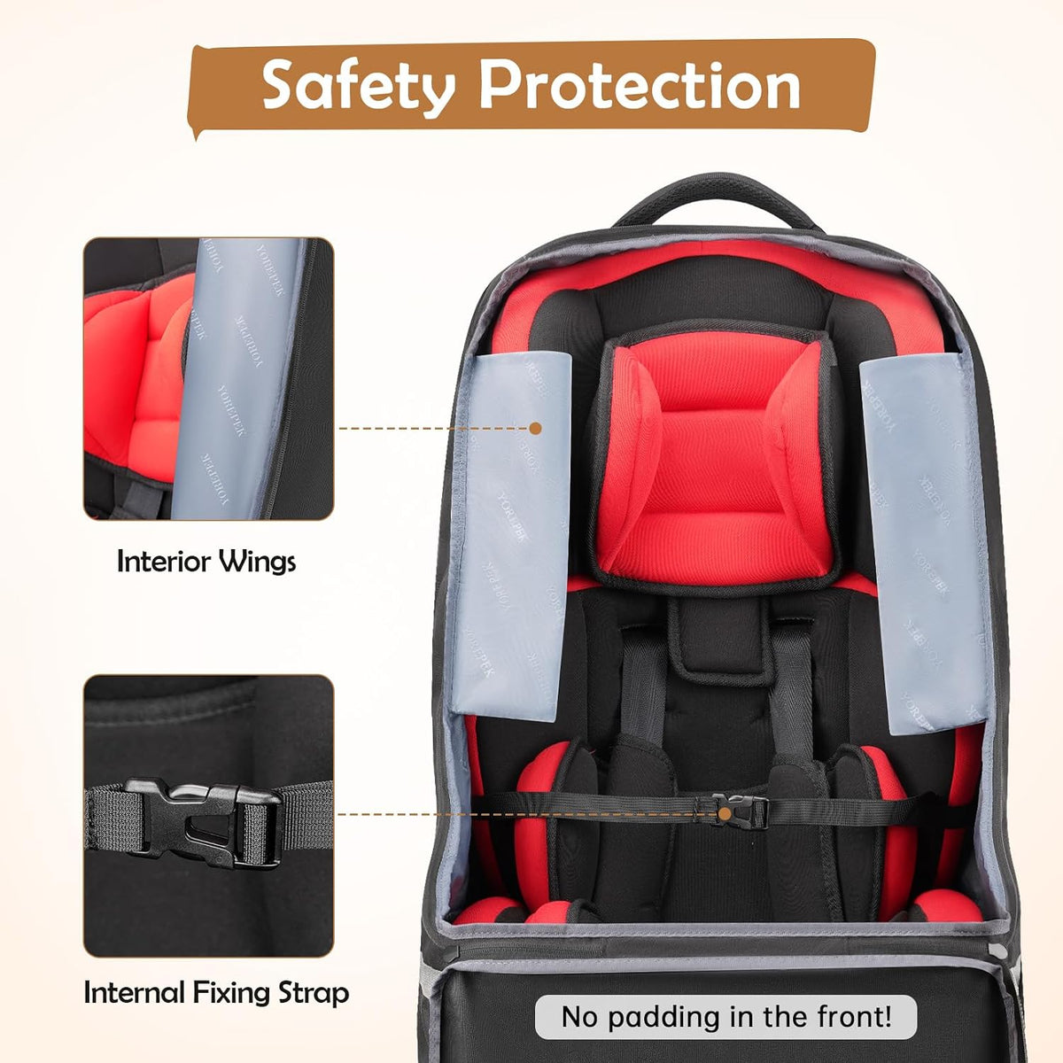 Padded Car Seat Travel Bag Backpack, Toddler Travel Essentials
