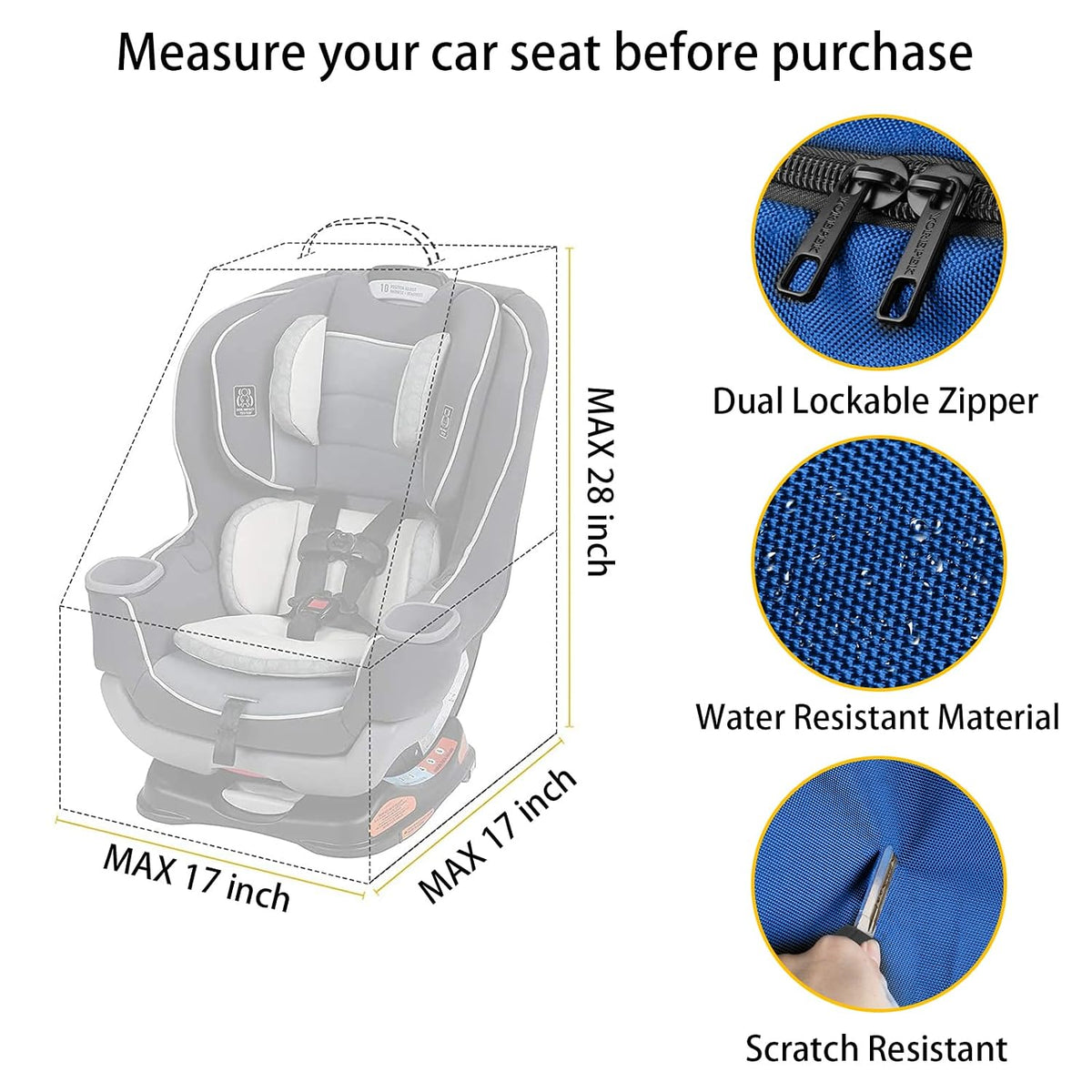 Padded Car Seat Travel Bag Backpack, Toddler Travel Essentials