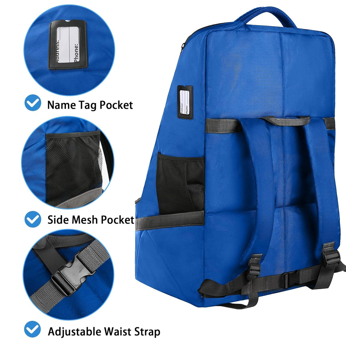 Padded Car Seat Travel Bag Backpack, Toddler Travel Essentials