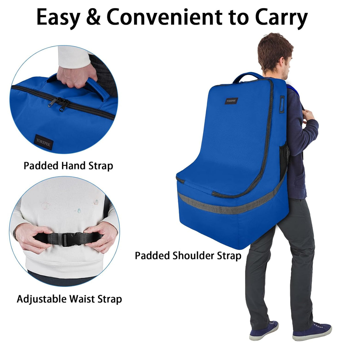 Padded Car Seat Travel Bag Backpack, Toddler Travel Essentials
