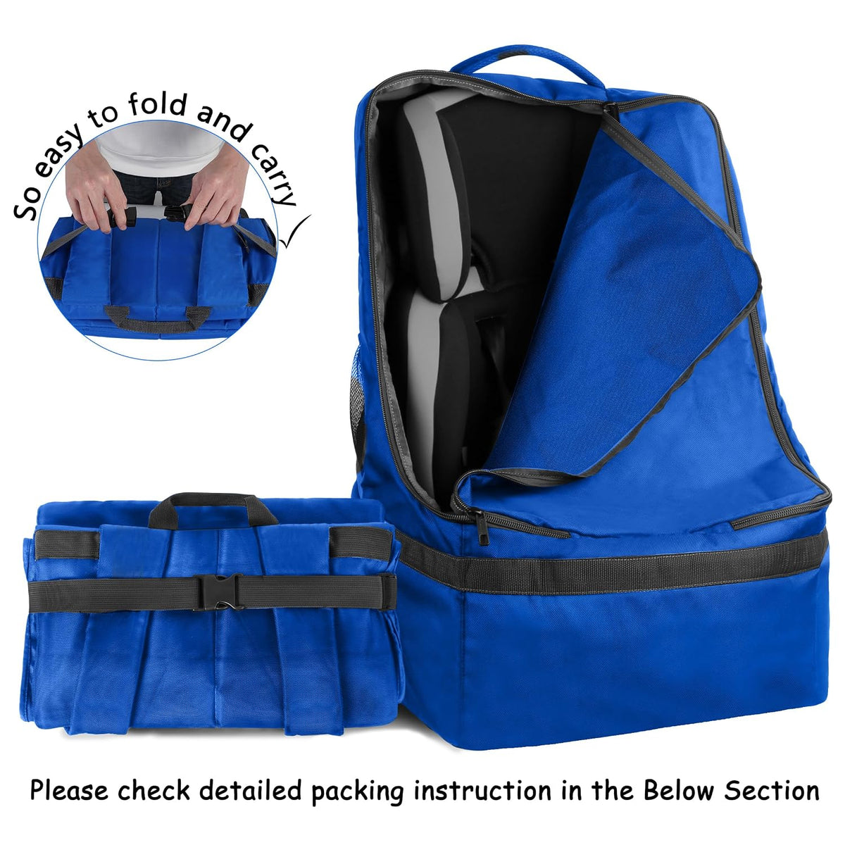 Padded Car Seat Travel Bag Backpack, Toddler Travel Essentials