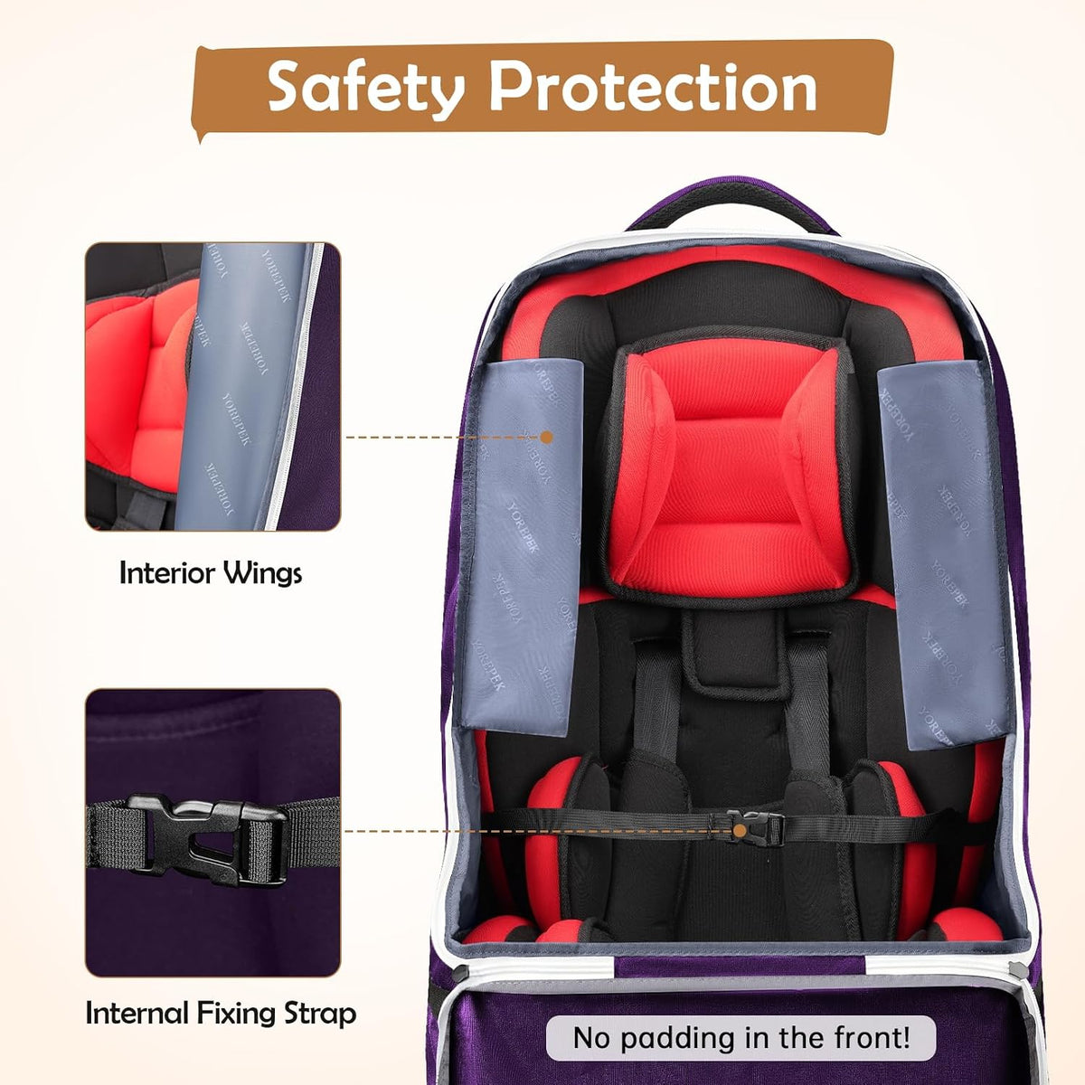 Padded Car Seat Travel Bag Backpack, Toddler Travel Essentials
