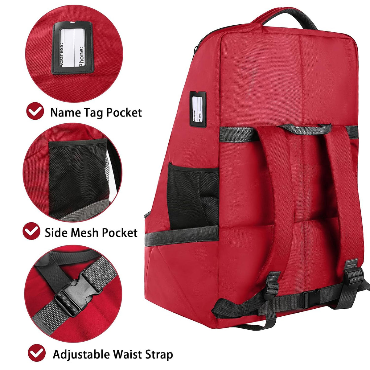 Padded Car Seat Travel Bag Backpack, Toddler Travel Essentials