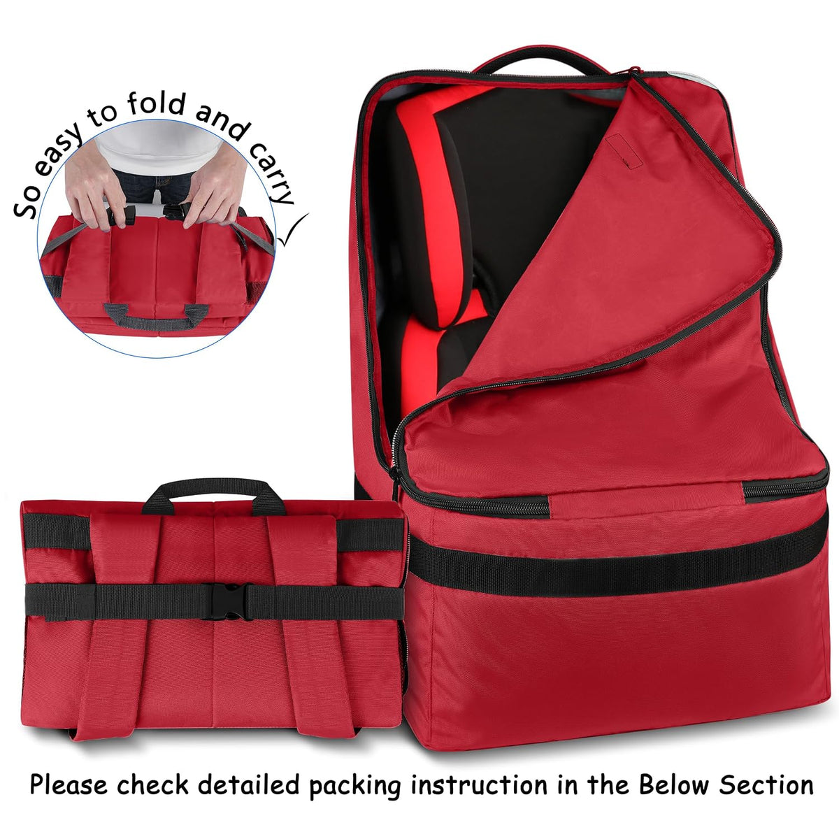 Padded Car Seat Travel Bag Backpack, Toddler Travel Essentials