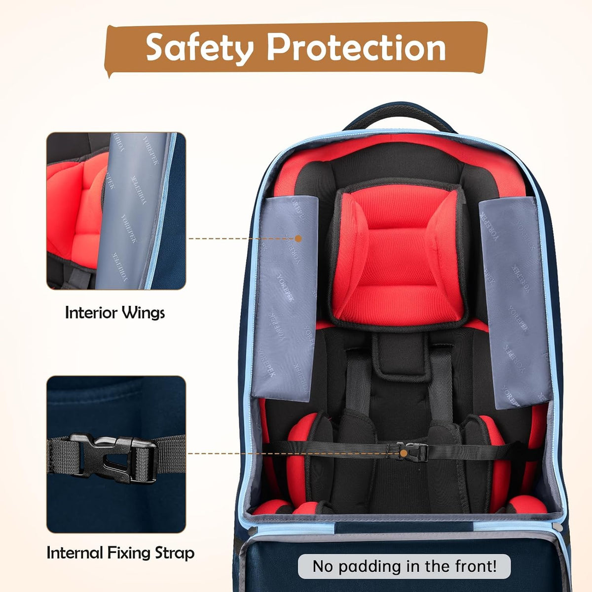 Padded Car Seat Travel Bag Backpack, Toddler Travel Essentials