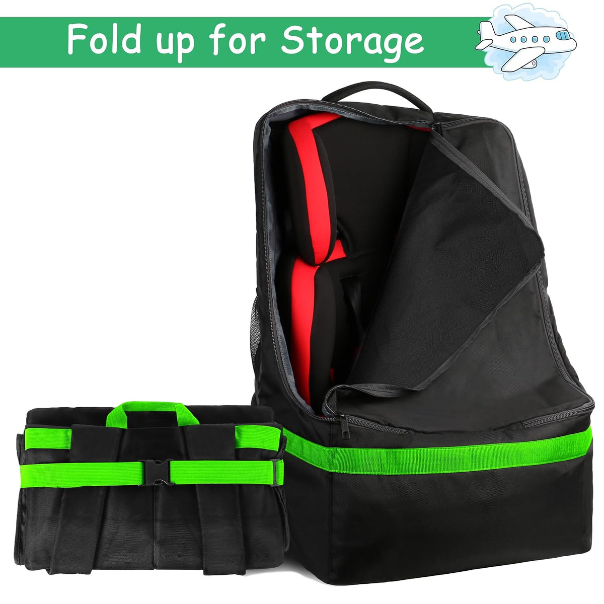 Padded Car Seat Travel Bag Backpack, Toddler Travel Essentials