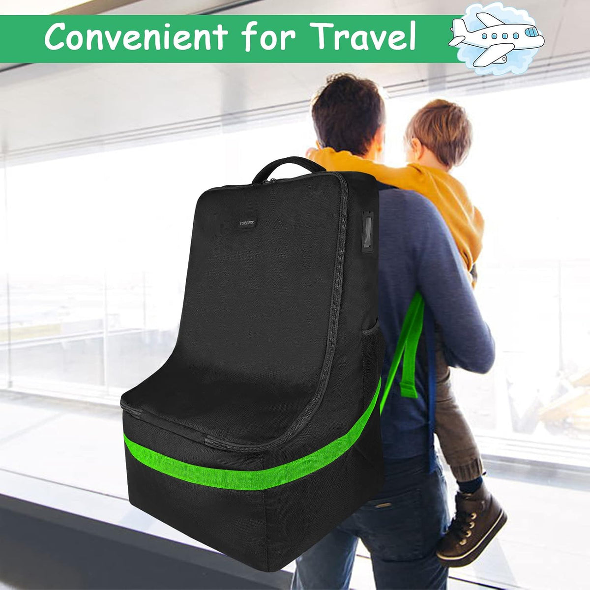 Padded Car Seat Travel Bag Backpack, Toddler Travel Essentials