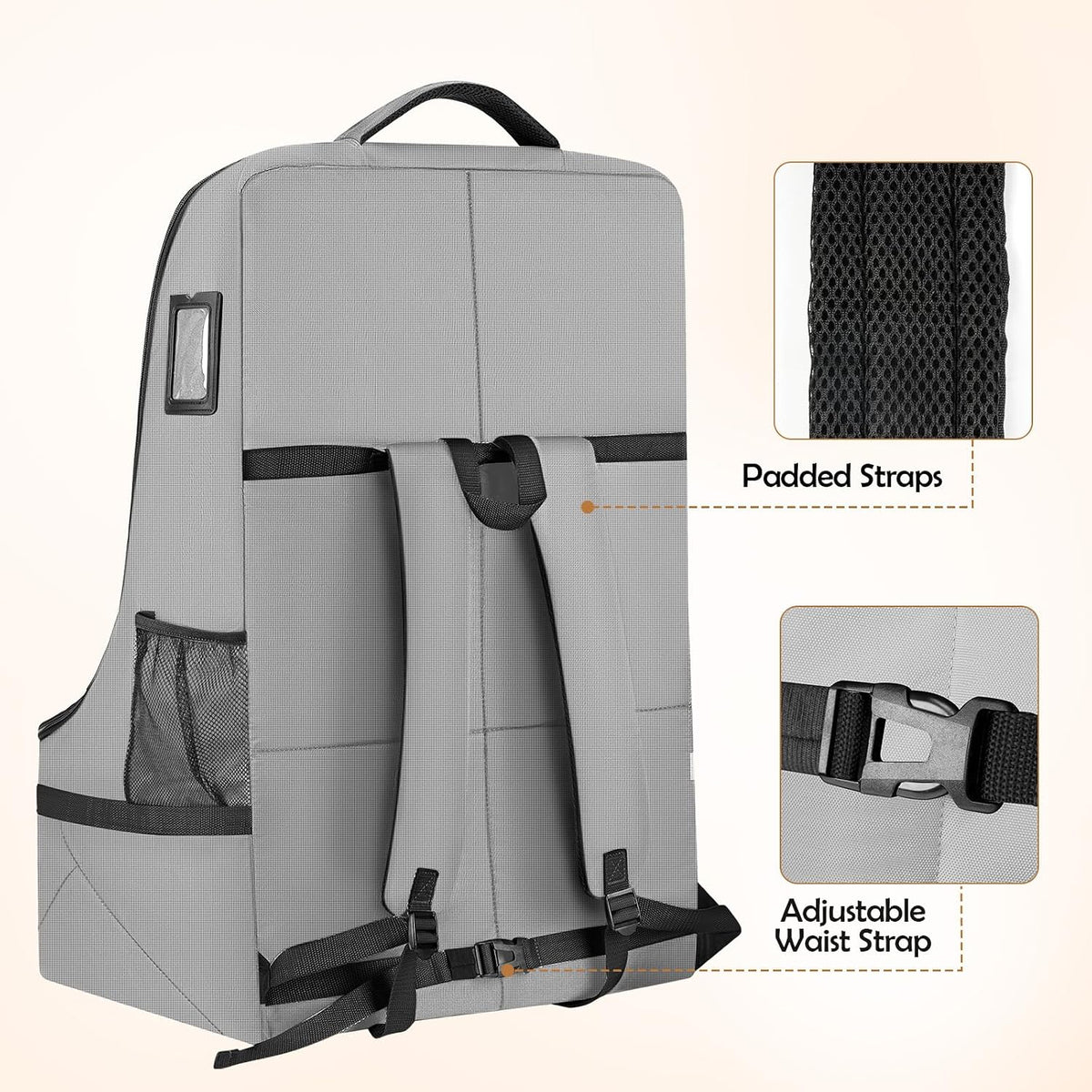 Padded Car Seat Travel Bag Backpack, Toddler Travel Essentials