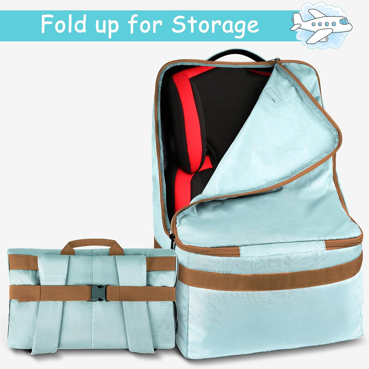 Padded Car Seat Travel Bag Backpack, Toddler Travel Essentials