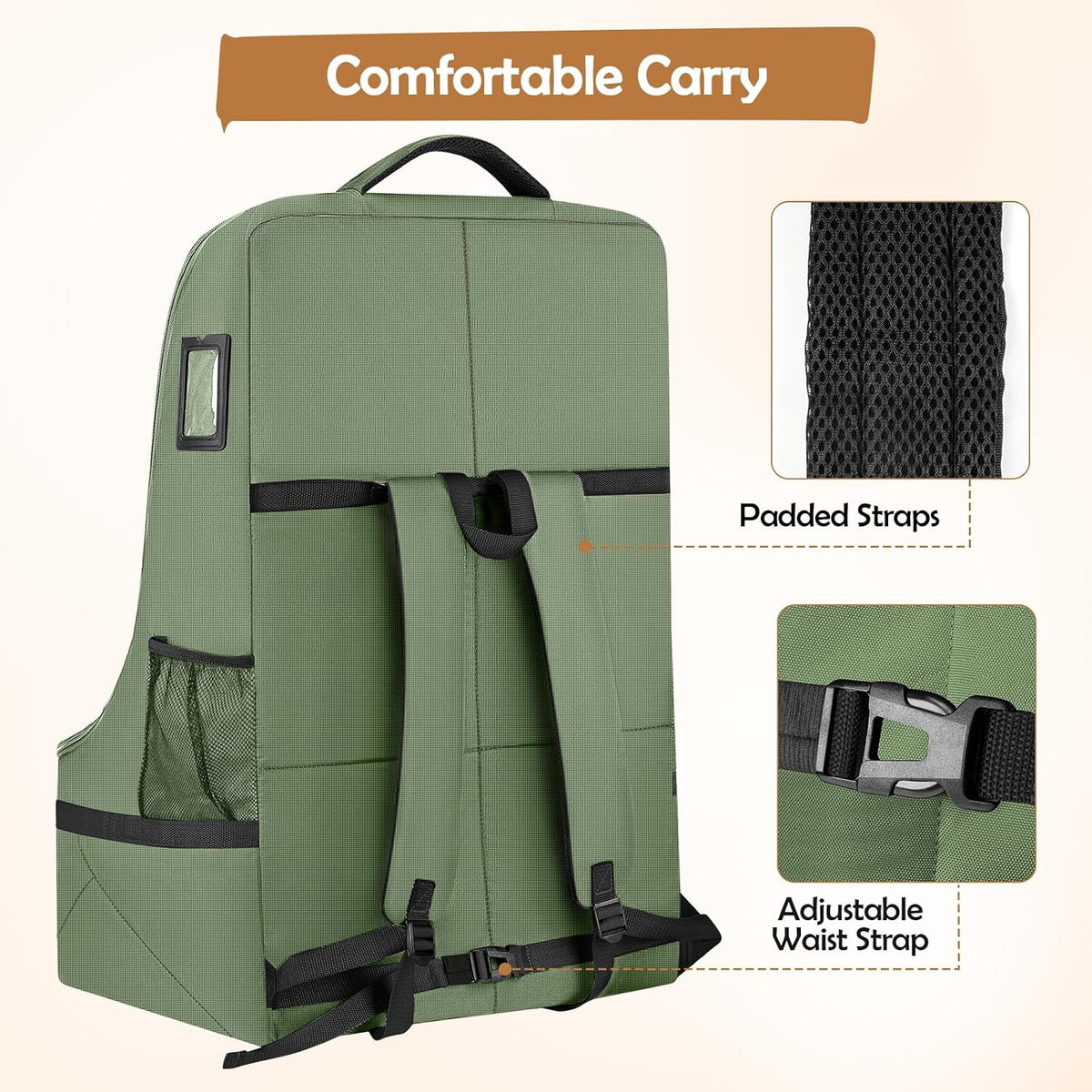 Padded Car Seat Travel Bag Backpack, Toddler Travel Essentials