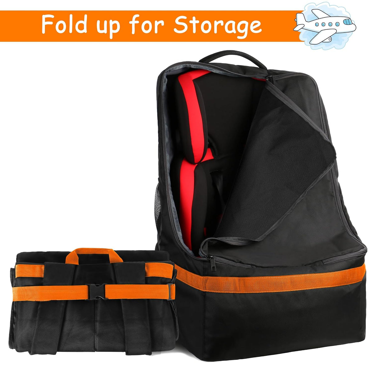 Padded Car Seat Travel Bag Backpack, Toddler Travel Essentials