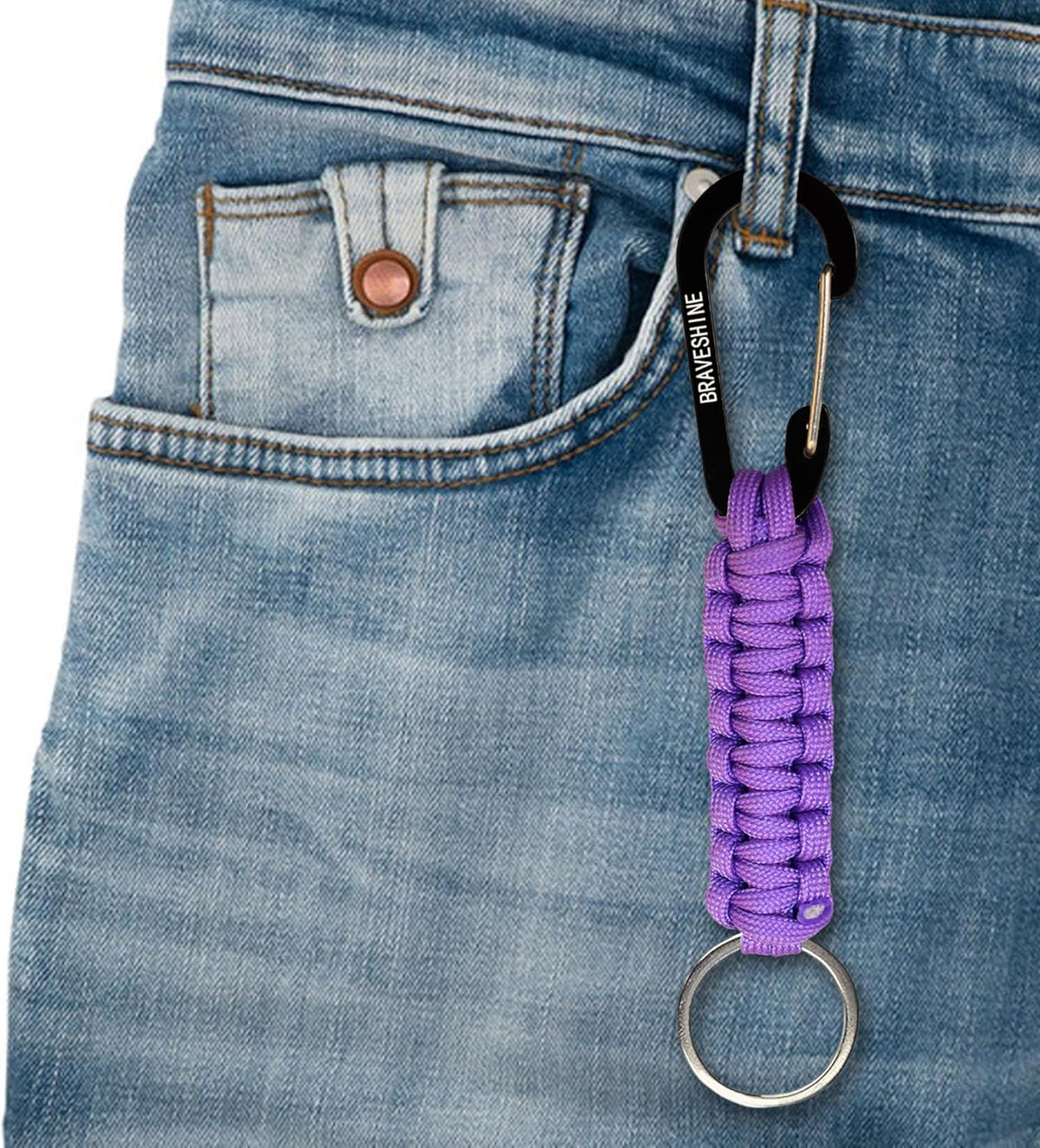 Paracord Keychain Hook Carabiner Clip | D Ring Lanyard Hanger