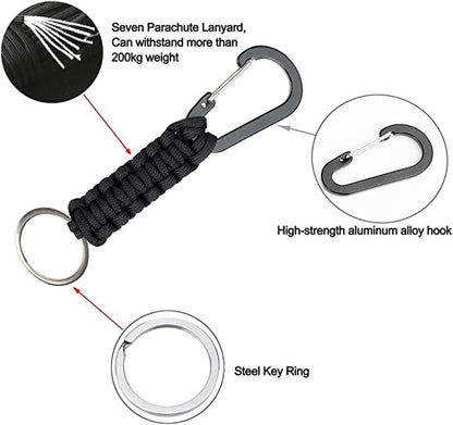 Paracord Keychain Hook Carabiner Clip | D Ring Lanyard Hanger