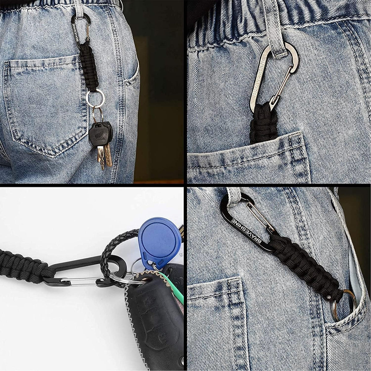 Paracord Keychain Hook Carabiner Clip | D Ring Lanyard Hanger