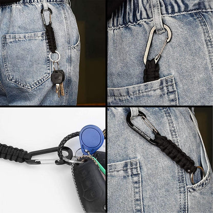 Paracord Keychain Hook Carabiner Clip | D Ring Lanyard Hanger