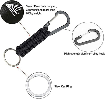 Paracord Keychain Hook Carabiner Clip | D Ring Lanyard Hanger