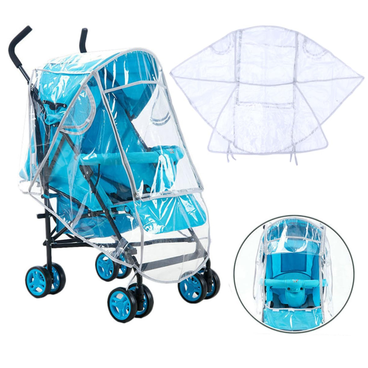 Stroller Rain Cover Wind Protector for Baby Universal PVC Windproof