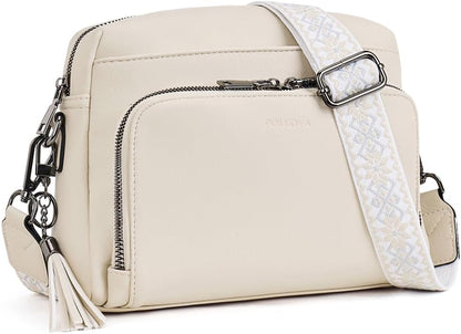 POIUGOYA Leather Crossbody Bag for Women Travel Purse Built-In RFID Wallet