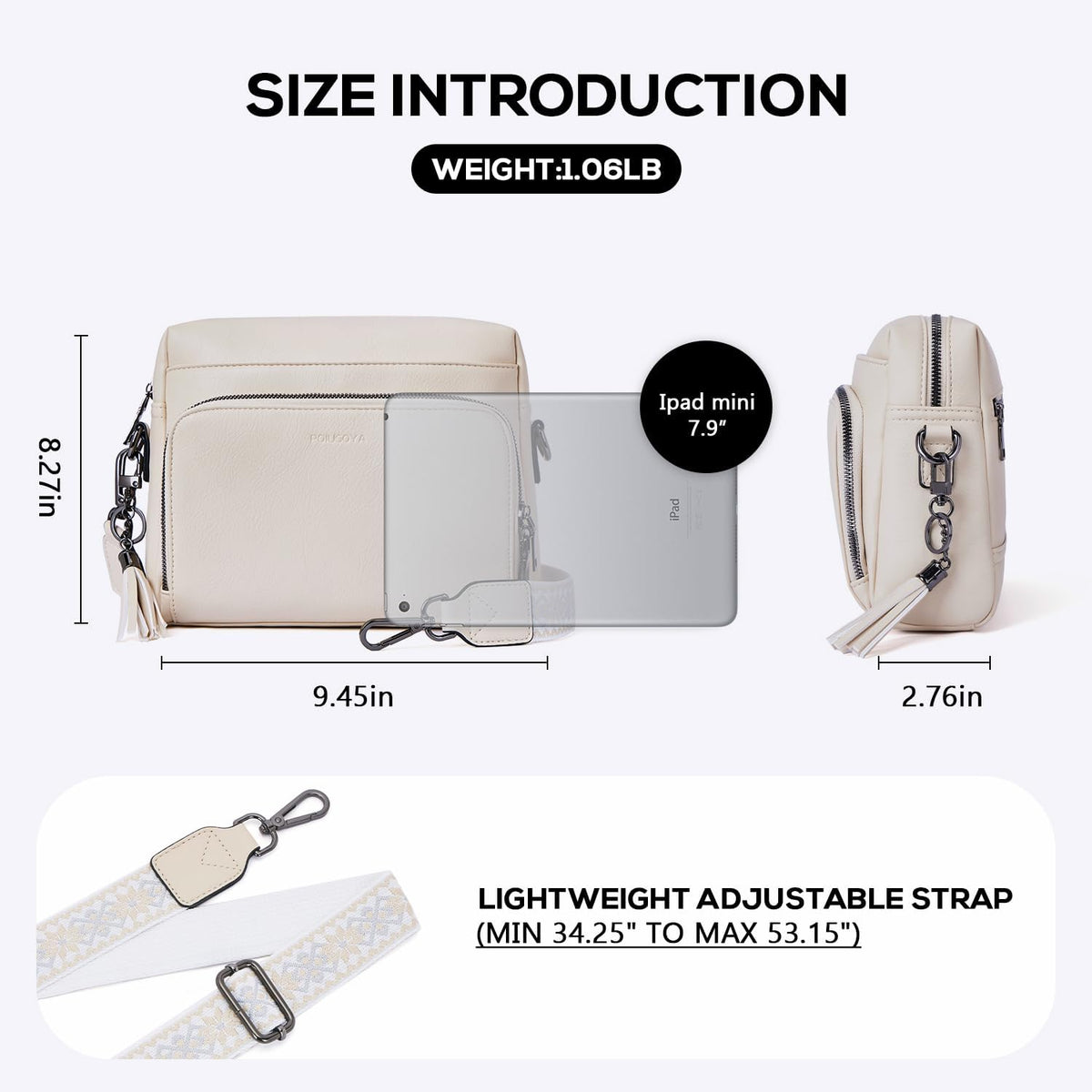 POIUGOYA Leather Crossbody Bag for Women Travel Purse Built-In RFID Wallet