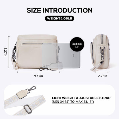 POIUGOYA Leather Crossbody Bag for Women Travel Purse Built-In RFID Wallet