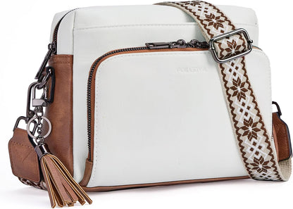 POIUGOYA Leather Crossbody Bag for Women Travel Purse Built-In RFID Wallet