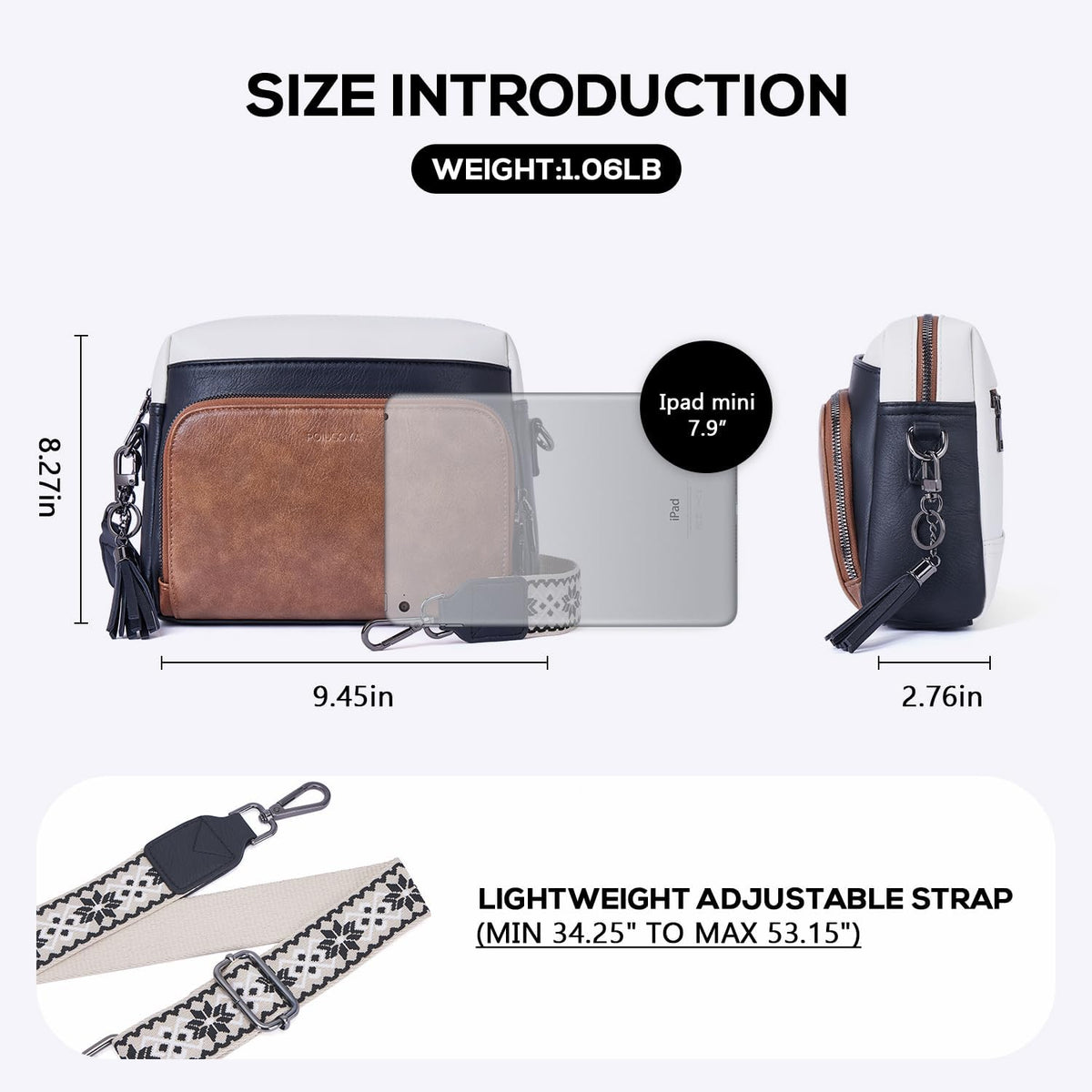 POIUGOYA Leather Crossbody Bag for Women Travel Purse Built-In RFID Wallet