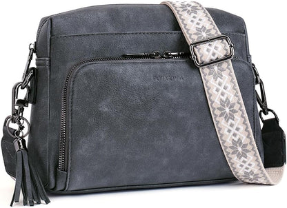 POIUGOYA Leather Crossbody Bag for Women Travel Purse Built-In RFID Wallet