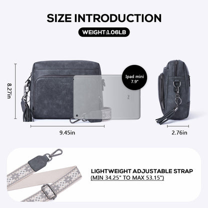 POIUGOYA Leather Crossbody Bag for Women Travel Purse Built-In RFID Wallet