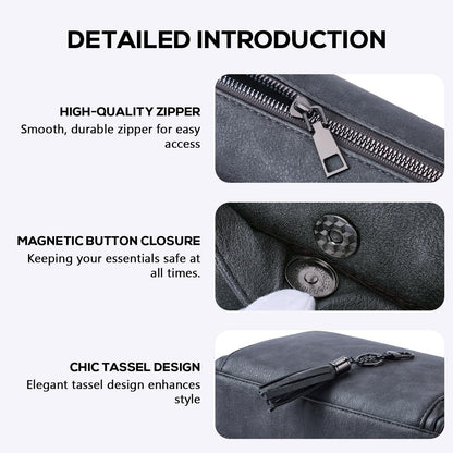 POIUGOYA Leather Crossbody Bag for Women Travel Purse Built-In RFID Wallet