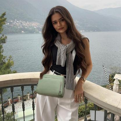 POIUGOYA Leather Crossbody Bag for Women Travel Purse Built-In RFID Wallet